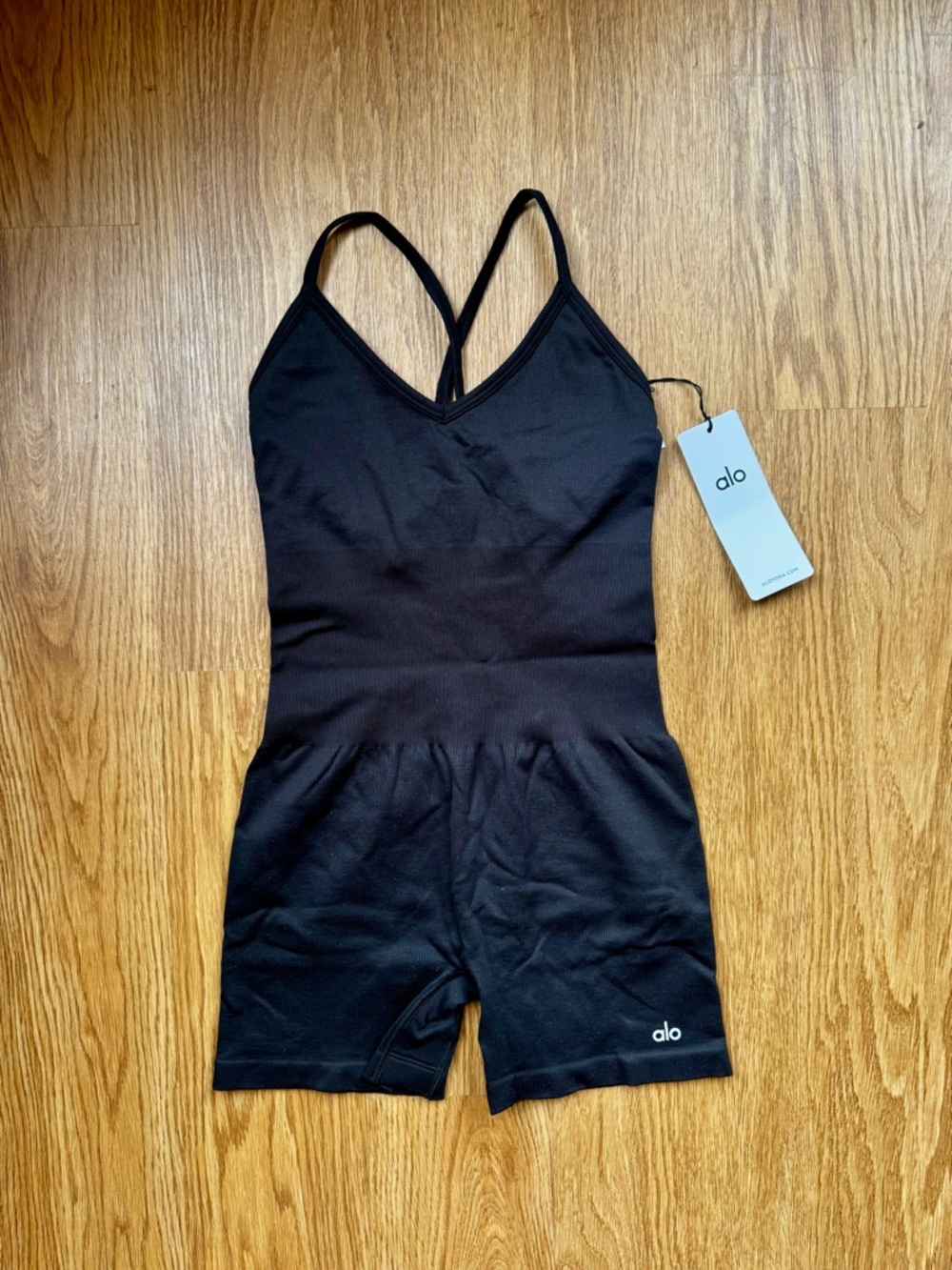 ALO Yoga Black Strappy Romper